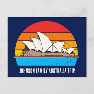 Sydney Opera House Australia Trip Custom Blue Postcard