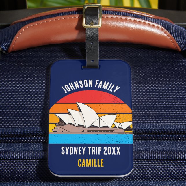 Sydney Opera House Australia Vacation Blue Luggage Tag (Front Insitu 2)