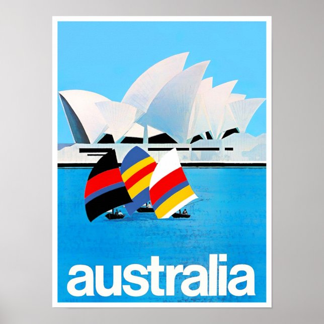 Sydney Opera House Australia vintage travel Poster (Front)
