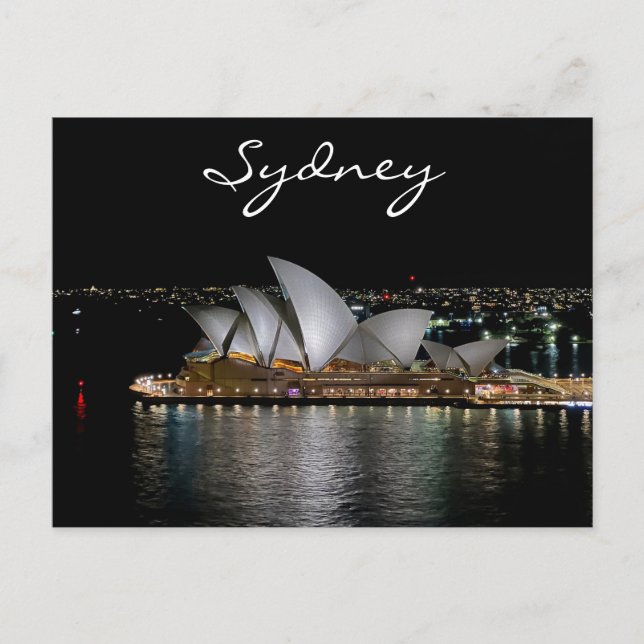 Sydney Opera House by Night, Australia, Photo Postcard (Front)
