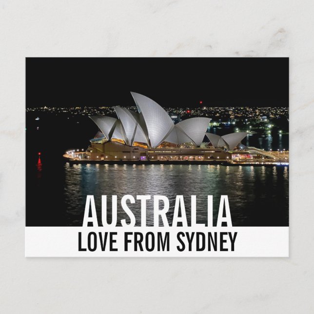 Sydney Opera House by Night Love from Australia Postcard (Front)