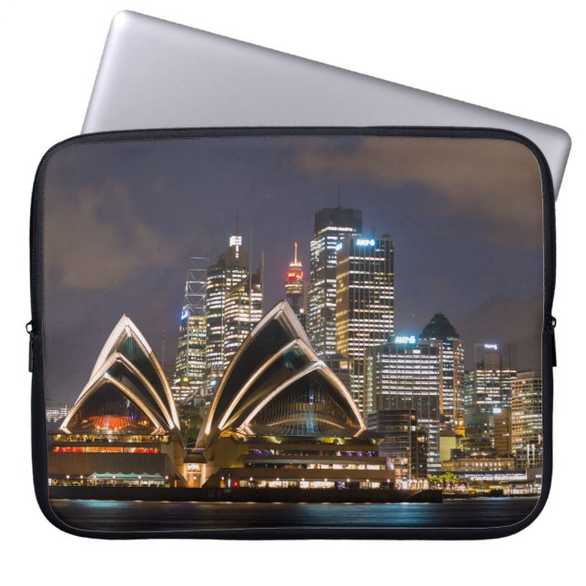 Sydney Opera house & city at night, Australia Laptop Sleeve (Front)