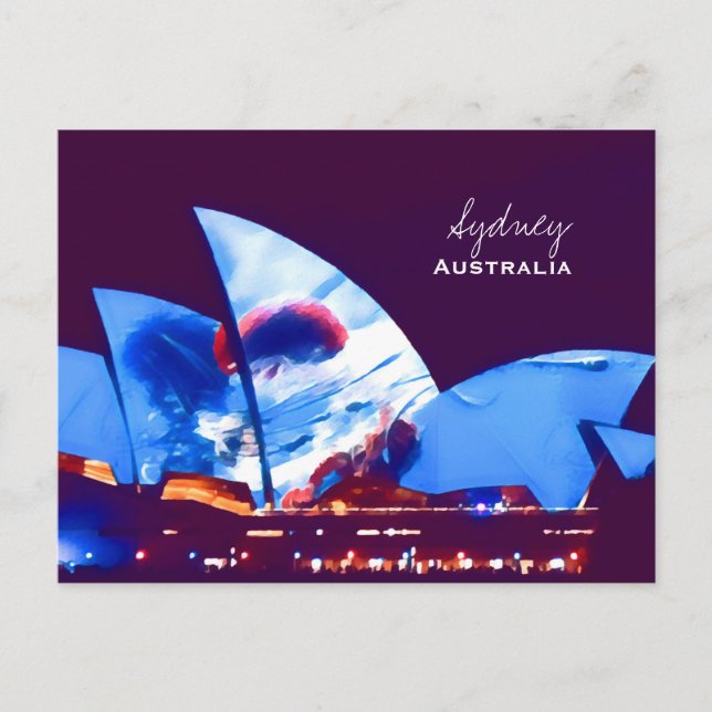 Sydney Opera House colourful Australia Postcard (Front)