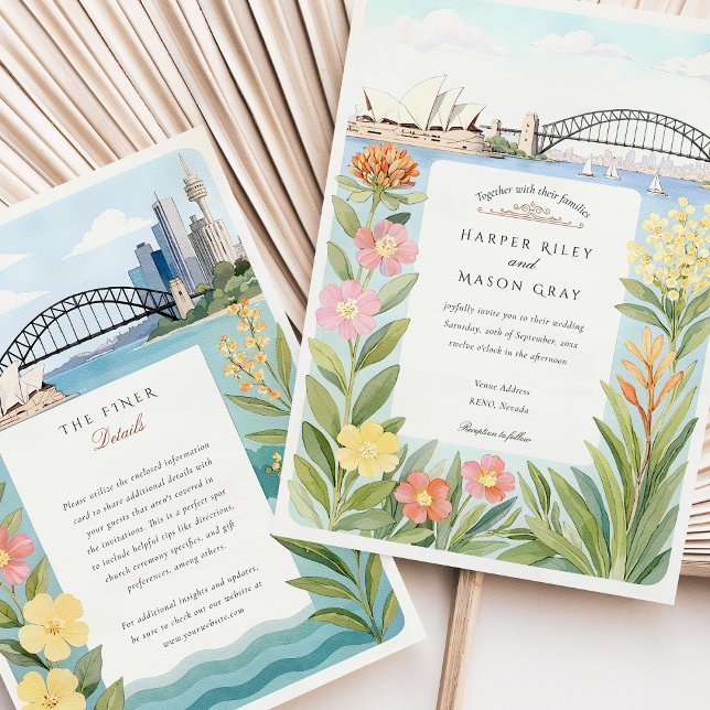Sydney Opera House Harbour Bridge Wedding Invitation (Creator Uploaded)