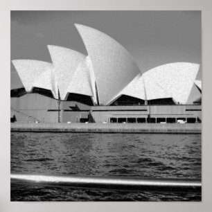 Sydney Opera House in Black and White Poster