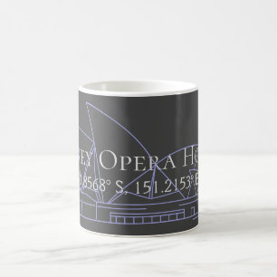 Sydney Opera House Latitude  Longitude  Coffee Mug