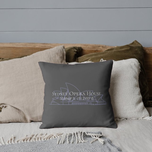 Sydney Opera House Latitude  Longitude  Cushion (Creator Uploaded)