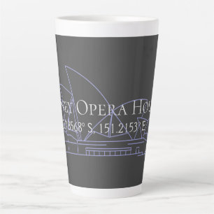 Sydney Opera House Latitude  Longitude  Latte Mug