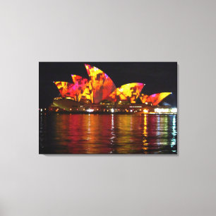 sydney opera house orange reflect canvas print