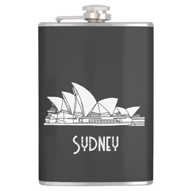 Sydney Opera House outline Australia Hip Flask (Front)