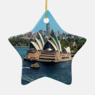 Sydney - OPERA HOUSE - panorama Ceramic Tree Decoration