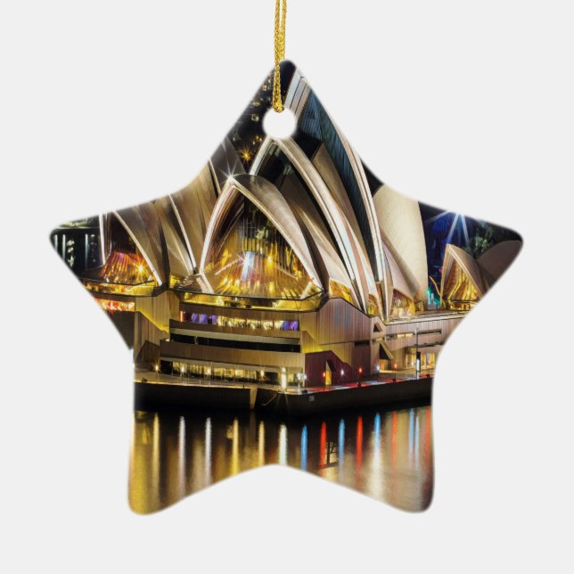 Sydney - OPERA HOUSE - view Ceramic Tree Decoration (Front)