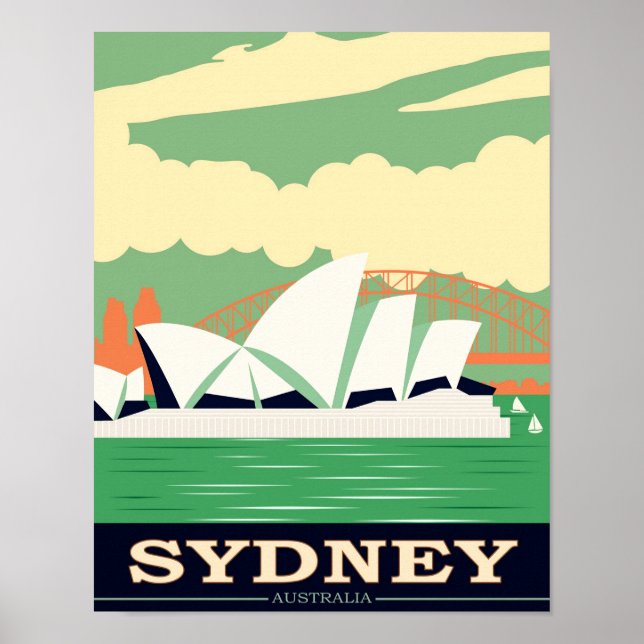 Sydney Opera House Vintage Poster (Front)