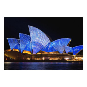 Sydney opera house vivid light show photo print