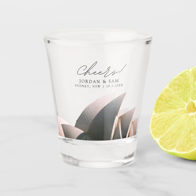 Sydney Opera House Wedding Favour Cheers Shot Glas Glass (Front)