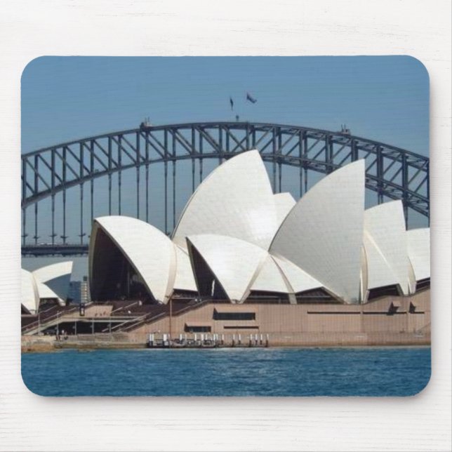 Sydney Opera House with Harbour Bridge Background. Mouse Mat (Front)