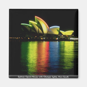 Sydney Opera House with Olympic lights, New South Magnet