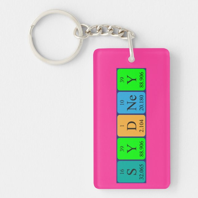 Sydney periodic table name keyring (Front)