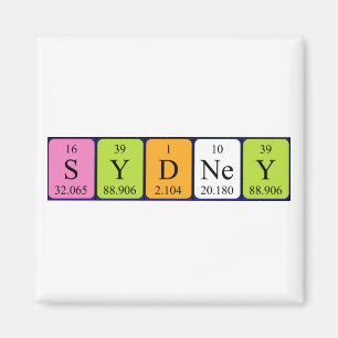 Sydney periodic table name magnet