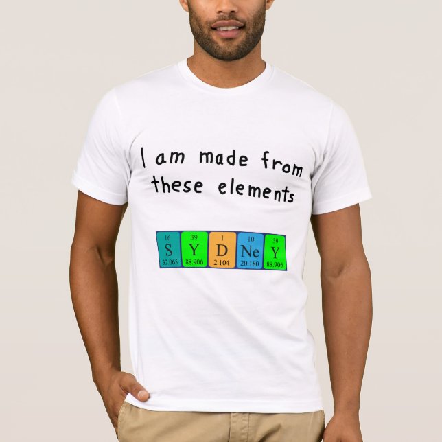 Sydney periodic table name shirt (Front)