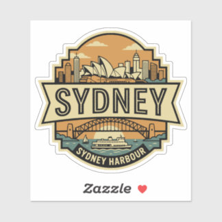 Sydney Skyline Australia Opera House Travel Badge 