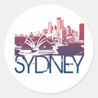 Sydney Skyline Design Classic Round Sticker