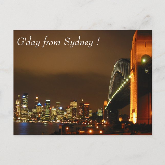 sydney skyline night postcard (Front)