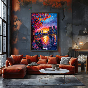 Sydney Skyline Poster – Vibrant Australia Wall Art