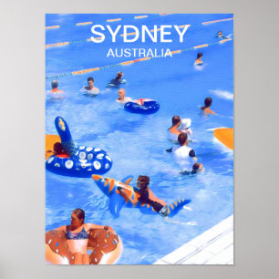 Sydney Summer pools swimming  travel wall decor