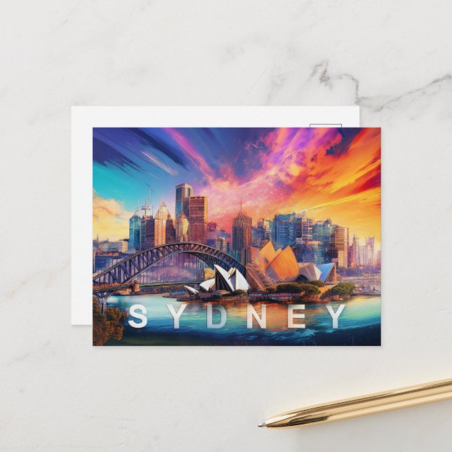 Sydney The Harbour City  Postcard (Front/Back In Situ)