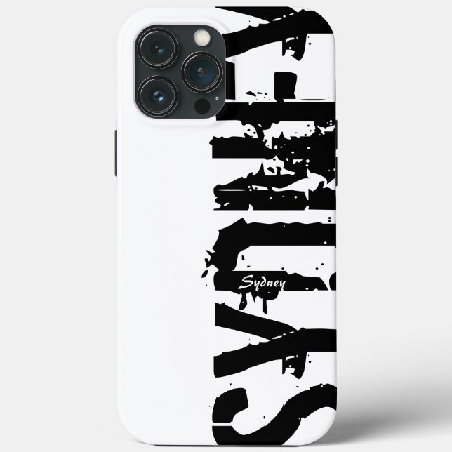 Sydney - Urban Style - Black and White iPhone Case (Back)