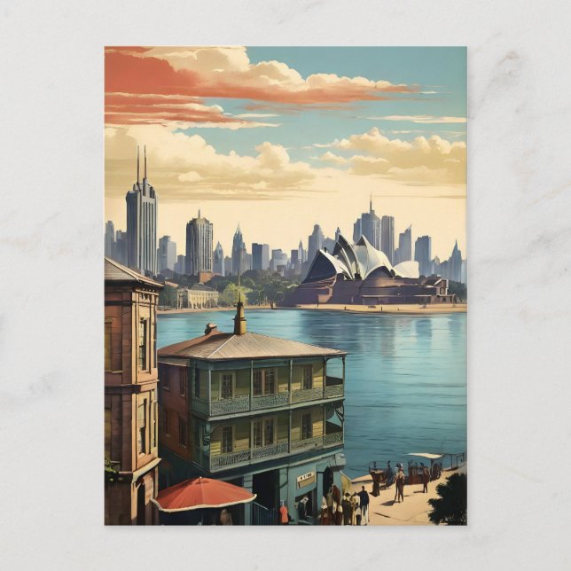 Sydney vintage poster postcard (Front)
