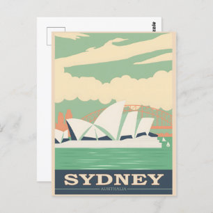 Sydney vintage poster postcard