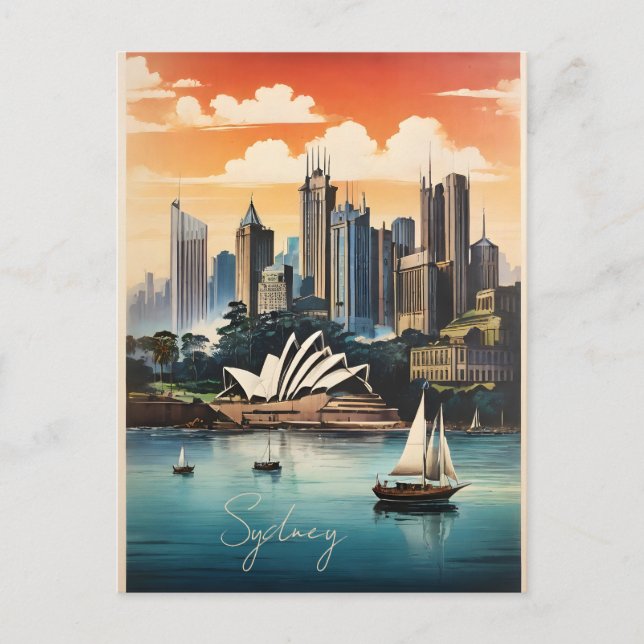 Sydney vintage poster postcard (Front)