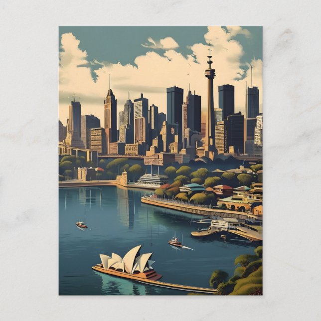 Sydney vintage poster postcard (Front)