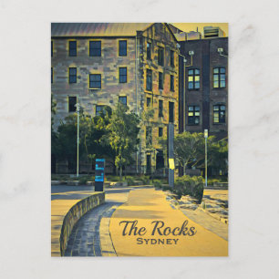 Sydney vintage The Rocks scenic travel Postcard