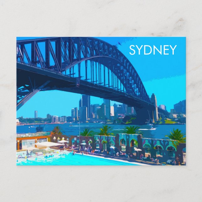 Sydney Vintage Travel Art Postcard (Front)