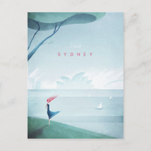 Sydney Vintage Travel Poster - Art Postcard