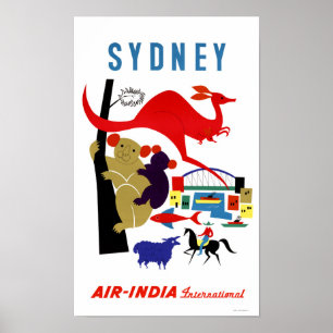 Sydney Vintage Travel Poster Restored