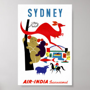 Sydney Vintage Travel Poster Restored