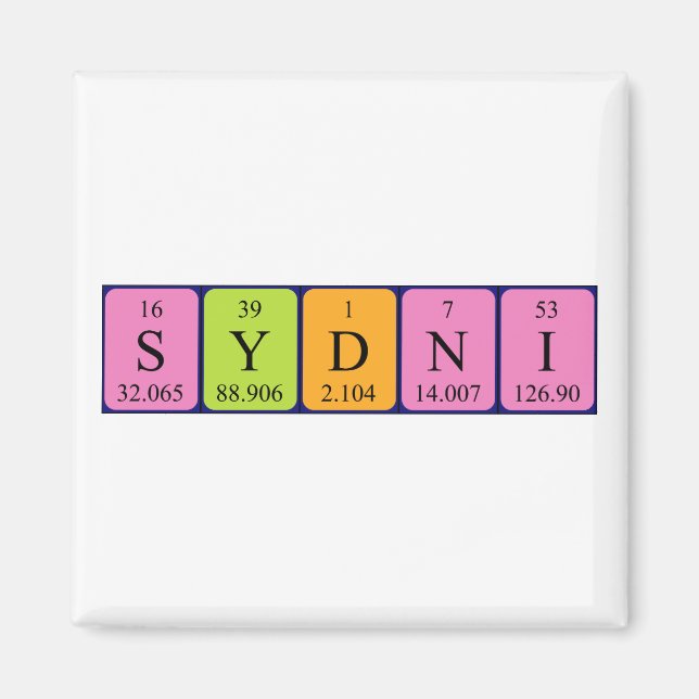 Sydni periodic table name magnet (Front)