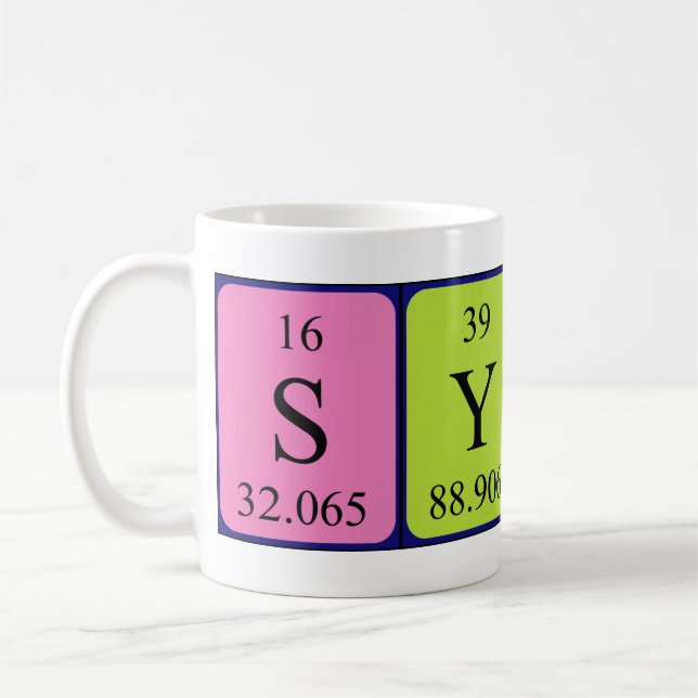Sydni periodic table name mug (Left)