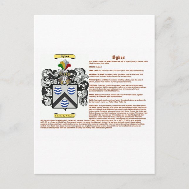 sykes (meaning) postcard (Front)