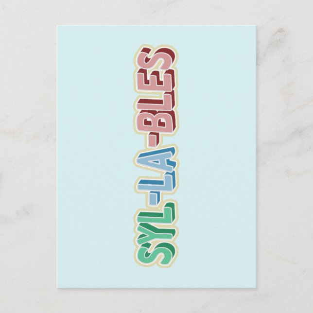 Syllables topography postcard (Front)