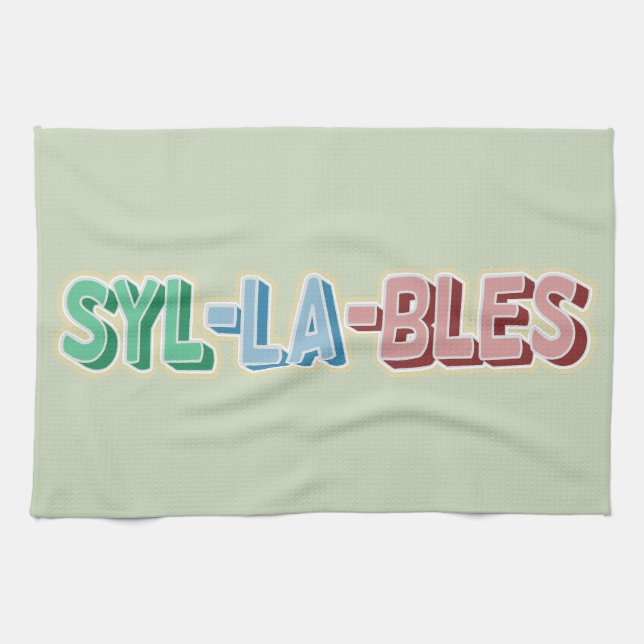 Syllables topography tea towel (Horizontal)