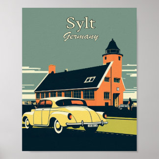 Sylt Germany Minimalist Vintage Art Poster