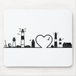SYLT Nordsee Insel City Skyline Silhouette Mouse Mat
