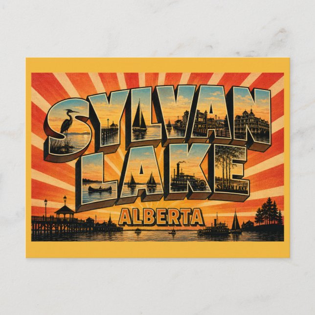Sylvan Lake Alberta Lakeside Retreat Postcard (Front)