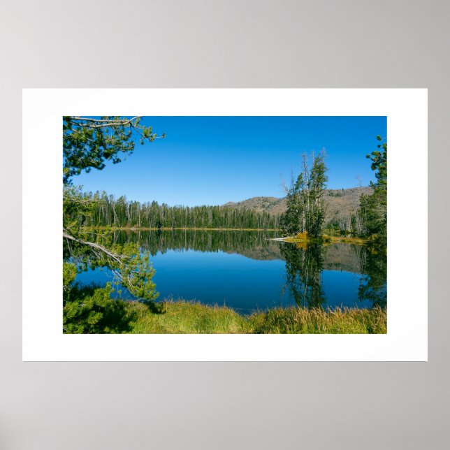 Sylvan Lake Reflection Yellowstone National Park Poster (Front)