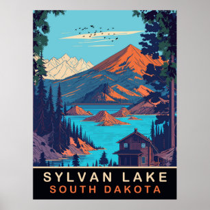 Sylvan Lake, South Dakota, Vintage Travel Poster